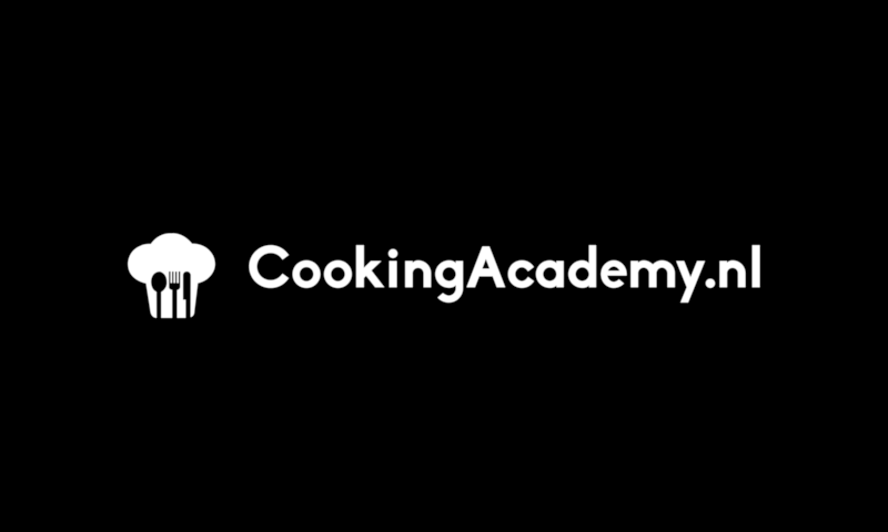 Cooking Academy wit op zwart